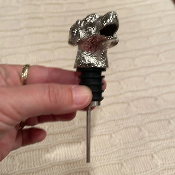 NWOT D&M Dog wine aerator/pourer. Original box.silver tone Labrador wine spirits - Picture 4 of 5